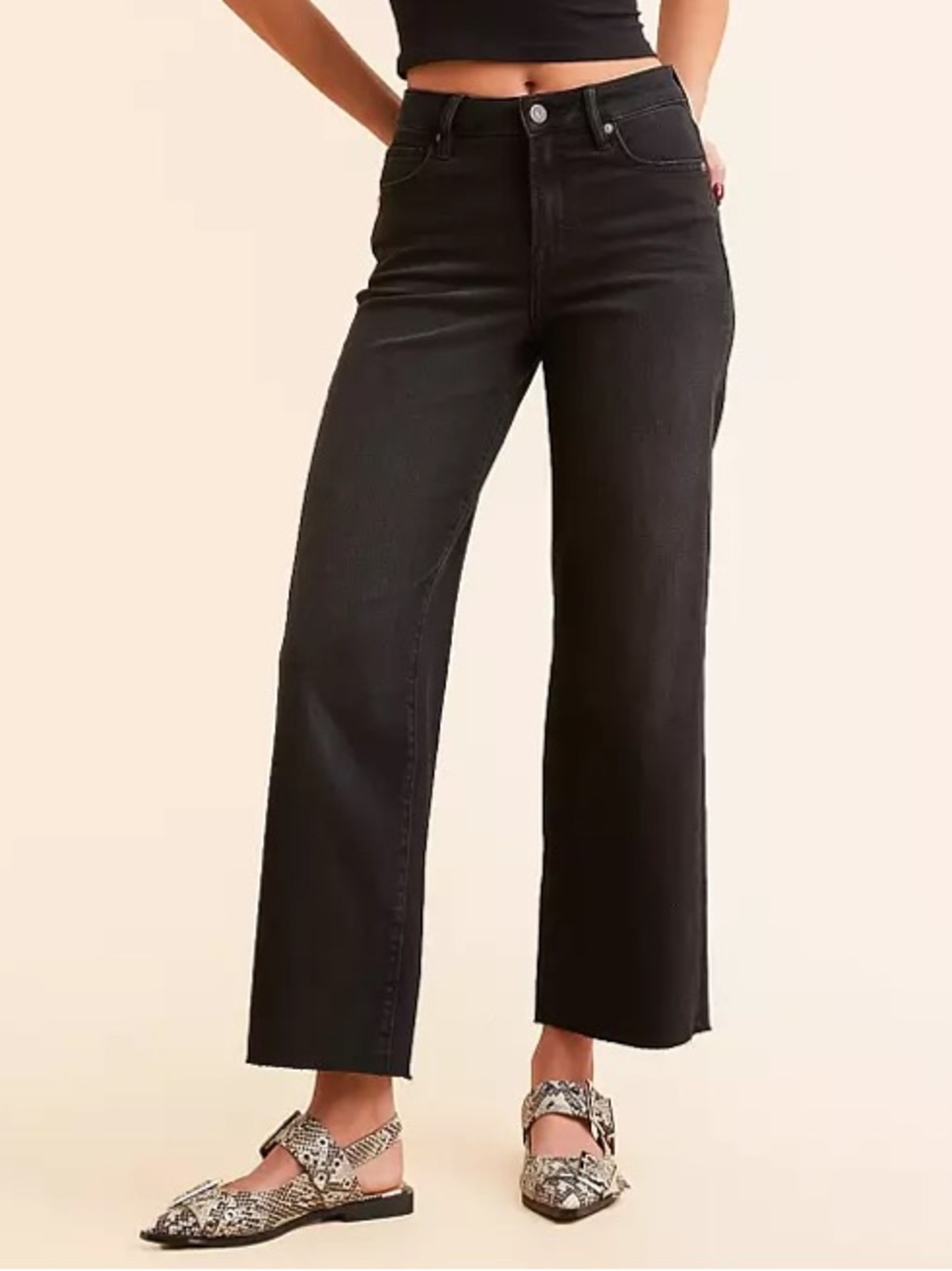 Hidden Nori Cropped Wide Leg Jeans